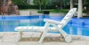durable beach white plastic sun lounger