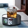Eco-friendly clear Customized glass teapot with borosilicate glass