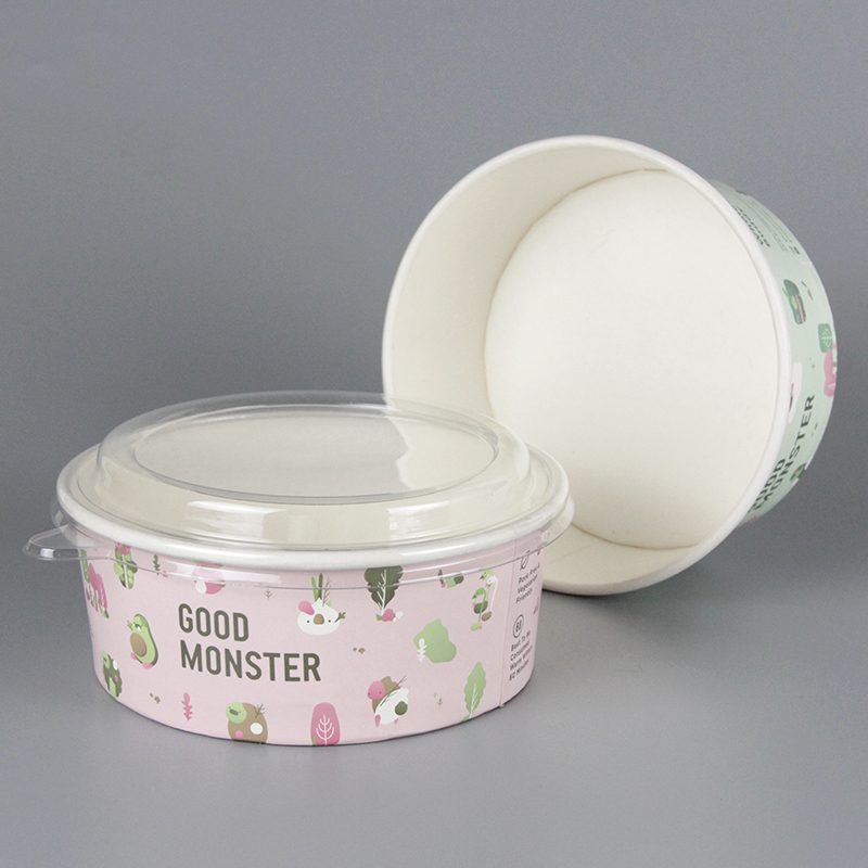Buy Eco Friendly Custom Printing Salad Paper Bowl With Lid For Takeaway ...