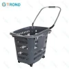 Eco Friendly Store Grocery Basket On Wheels Rolling Handy Shopping Basket Trolleys