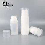 Eco friendly white empty PP plastic cosmetic packaging container serum lotion 15ml 30ml 50ml airless pump bottle