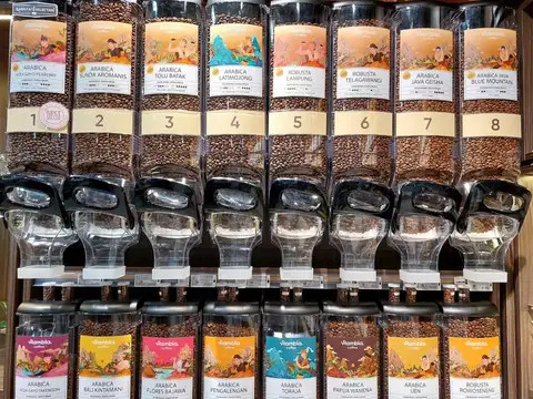ECOBOX Bulk Food Dispenser Nuts Cereal Dispenser Coffee Bean Wall Mounted Plastic Candy Dispenser For Shops