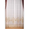 Elegant White Flower Lace Voile Embroidery French Ready Made sheer lace curtains