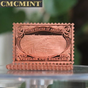 Engrave coin custom made bars antique india 1 oz 999 Fine Copper River Bridge Stamp Bar