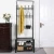 Import Entryway Coat Rack with Storage Shoe Rack Hallway Organizer 18 Hooks and 3-Tier Shelves Metal Black from China