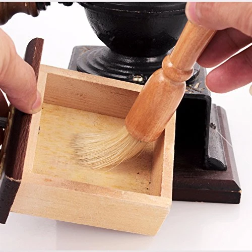 Espresso Coffee Grinder Brush Wooden Handle Espresso Brush Accessories Cleaning Brush for Bean Grain Barista Tool