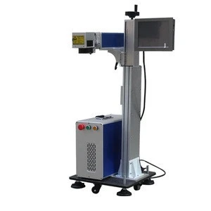 factory 20W fiber laser marking machine with touch screen computer and rotary for tubes ring