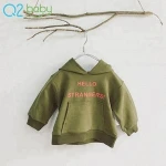 Factory customized letter printed autumn baby green hoodie 2137