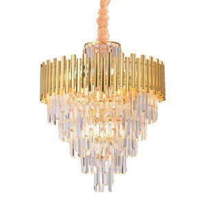 Factory direct  modern luxury crystal chandelier gold chandeliers pendant lights with high quality