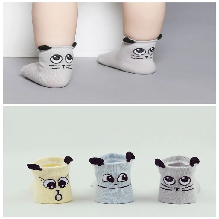 Factory direct sales 2020 new style spring and summer cotton baby socks 3d cartoon baby tube socks