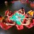 Import Factory hot selling funny outdoor portable water play equipment PVC inflatable floating pool poker table with 4 chair from China