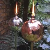 factory on sale garden decoration 300 400 500 800mm burning stainless steel hollow ball
