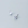 Factory Price 100% 925 Sterling Silver Fashion Minimalism Diamond Stud Earring Fine Jewelry for Female