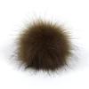 Factory price 8cm faux fox fur pompon balls with snap Design fox fur pompom bulk ball with snap for hat bag slippers sandals