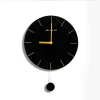 Factory price Luxury Sahara Noir black marble wall clock