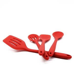 Factory Supply 4 Pcs Best Quality FDA Silicone Durable  Kitchen Accessories Tool Utensil Set