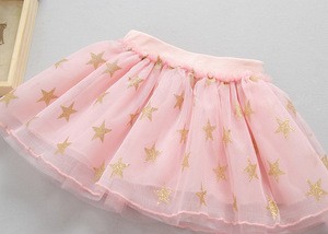 Fashion Baby Girls Summer Tutu Skirts high quality Star Print Mesh Princess Girls Ballet Dancing Party Skirt