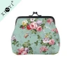 Fashion flower design women girls hot sale coin pouch small promotional fancy canvas coin purse