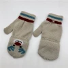Fashion reindeer face jacquard glove fingerless gloves winter convertible flip top knitted gloves with mitten cover