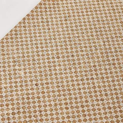 Fashion shoes materials decorative real cork leatherette sheet for bags artificial fabric wholesale
