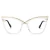 Import Fashionable Ladies Cat Eye Champagne Eyeglasses Crystal Tortoise Butterfly Optical Glasses Frame from China