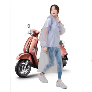 Fashionable waterproof pvc coated transparent motorbike rain coat