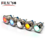 Filn 16mm Metal red white green blue light switch with led indicator indicator light 12v signal lamp with screw pins