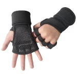 Fitness fingerless wrist support anti-slip breathable weightlifting gym riding half-finger gloves