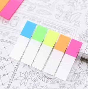 Fluorescent index/ plastic sticky note,colorful PET page marker,adhesive sticky note Memo Pads