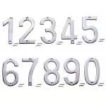 Flush Mount Chrome House Door Number Plates