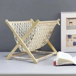 foldable Macrame Magazine Rack Small Boho Magazine Holders organizer Storage  Standing Rack boho decor