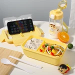 Food Grade Plastic Food Container Lunch Box Kids Bento Lunch Box Set With Spoon And Fork