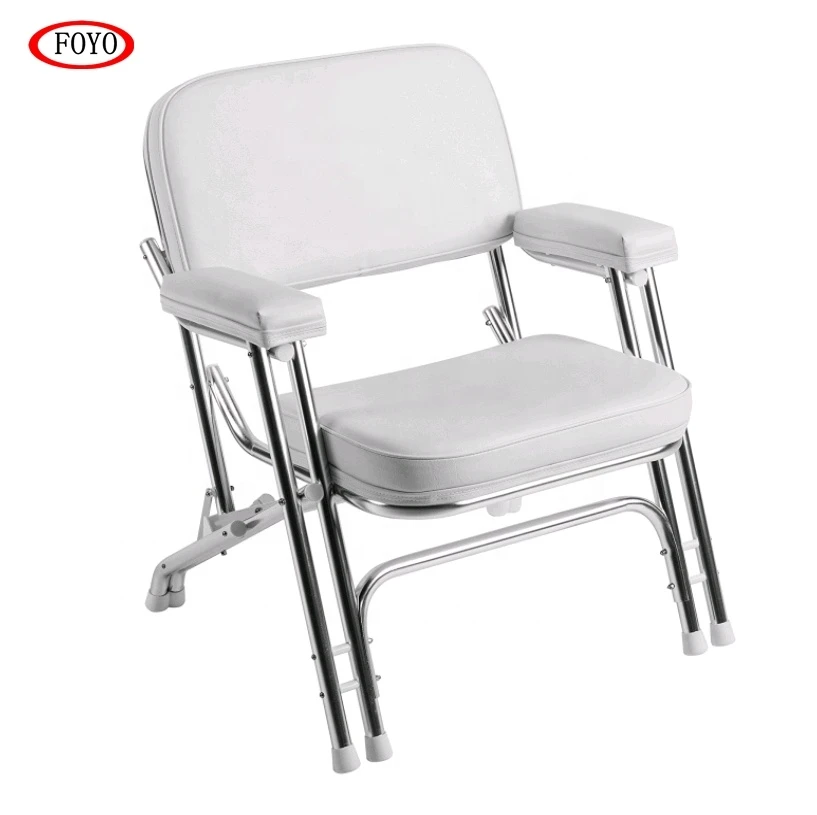 Foyo Brand Boat Accessories Stainless Steel Folding Deck Chair Fishing Boat Portable Seat For Yacht and Sailboat and Boat