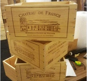 FRENCH WINE BOXES Used wooden crates - Storage solutions hampers shabby chic