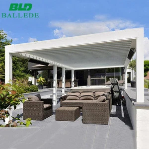 Fully automatic retractable sliding and folding waterproof terrace roof aluminum pergola outdoor