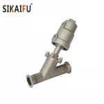 GB Standard with CE Certificated SS316 Y Type tri clamp pneumatic angle seat valve