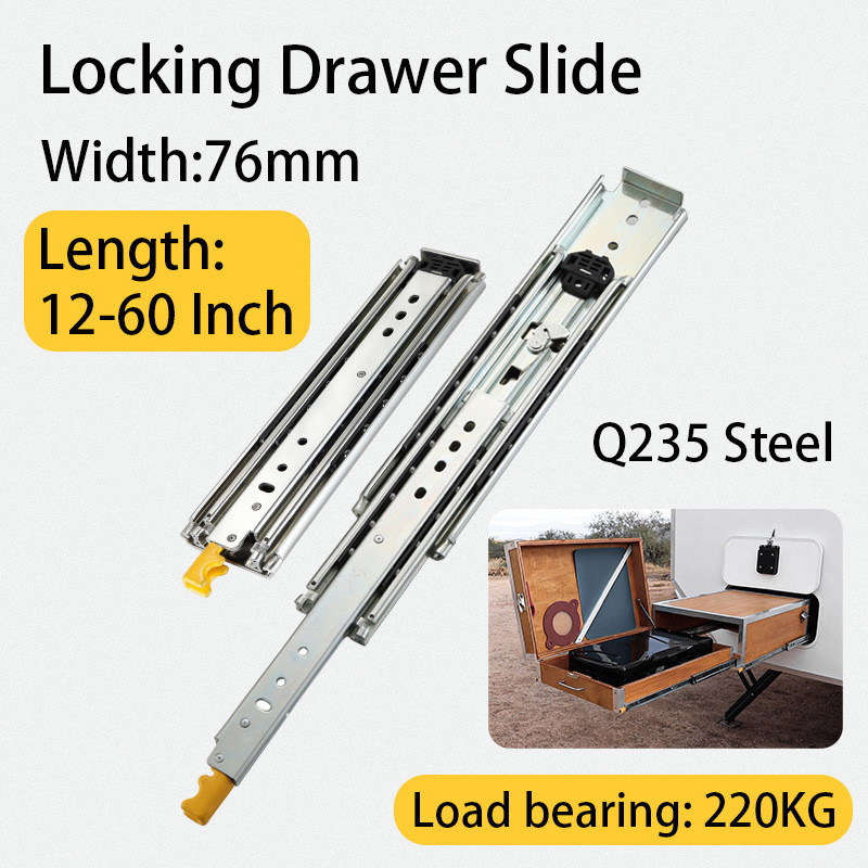 Buy Gefieca 500lb 220kg 76mm Hardware Ball Bearing Triple Extension ...
