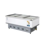 glass door supermarket combination island freezer refrigerator