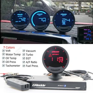 GReddi Sirius obd2 meter series 7-color adjustable new universal LCD meter LED display car gauge Fuel pressure air fuel ratio