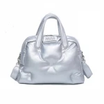 Guangzhou fashion soft pu leather quilted winter women designer sling bags for women girls bowling bags series