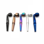 Hand metal bowl Shaped Tobacco Pipe  95*30mm Filter Smoking Mini Cigarette Stainless Steel Smoke Pipes Stocks