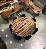 Handcrafted Custom Walnut Resin Tables Commercial Use Hotels Bars Restaurants Offices Desks Coffee Tables Homes California USA