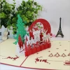 Handmade Paper Craft 3D Pop Up Christmas Greeting Card With Envelope