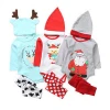Hao Baby Autumn and Winter models cotton Christmas triangle romper suit baby print jumpsuit