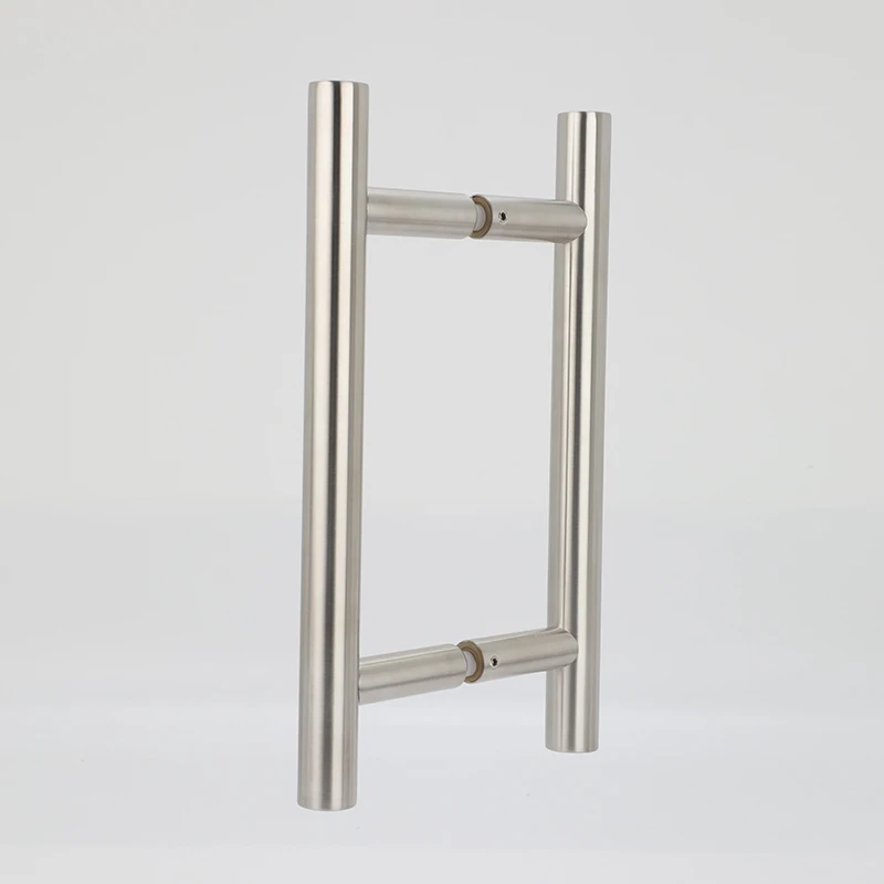 HB004 Stainless steel  hollow tube back to back glass pull door handle
