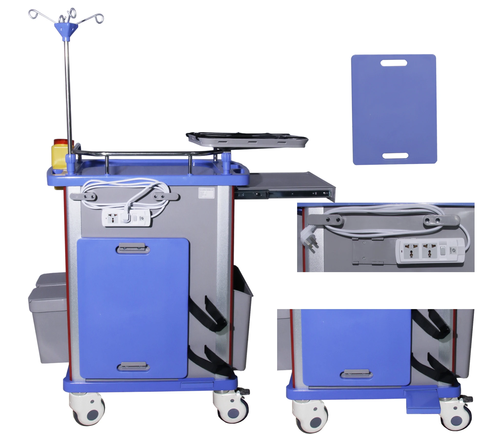 HC-75001B Hot Sale Hospital Trolley Multi-function Cart Medication Emergency  Anesthesia Trolley with Wheel