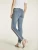 Import High fasion denim blue mid waist stretch women skinny jeans by high quality denim with hot fix stone  and emb from China