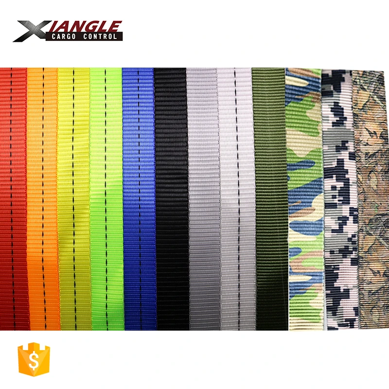 High quality 2.5cm wholesale cam buckle cargo lashing belt OEM logo and package strap colourful tie down straps