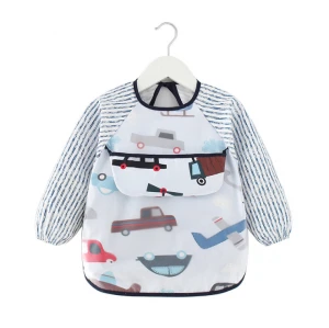 High quality easy clean long sleeve waterproof baby bib