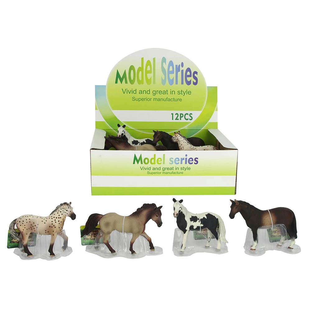 High quality farm animal model toy plastic horse figurines set